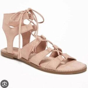 Old Navy Taupe Lace Up Gladiators
